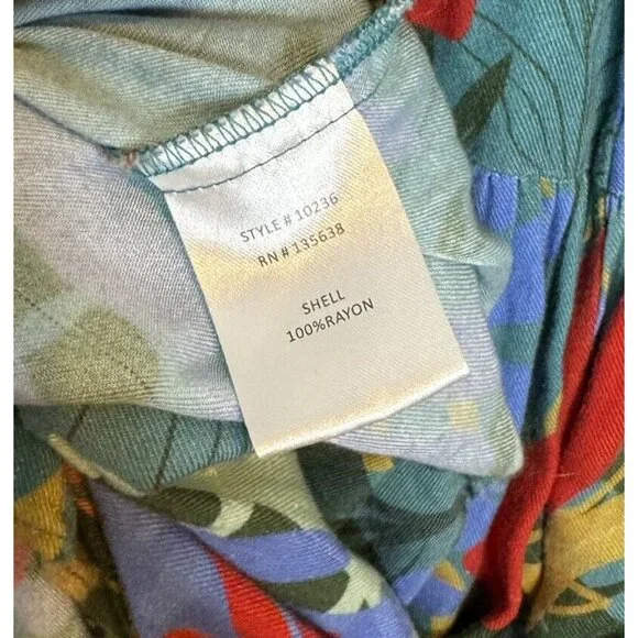 Hutch Rigby Tropical Floral Button Front Maxi Shirt Dress Size Small Pal… - Picture 10 of 12